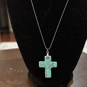 Turquoise Cross Pendant Necklace - Women Jewelry